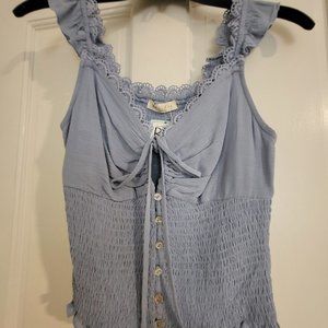 NWT Illa Illa size Small Ruffle Keyhole Tie Tank